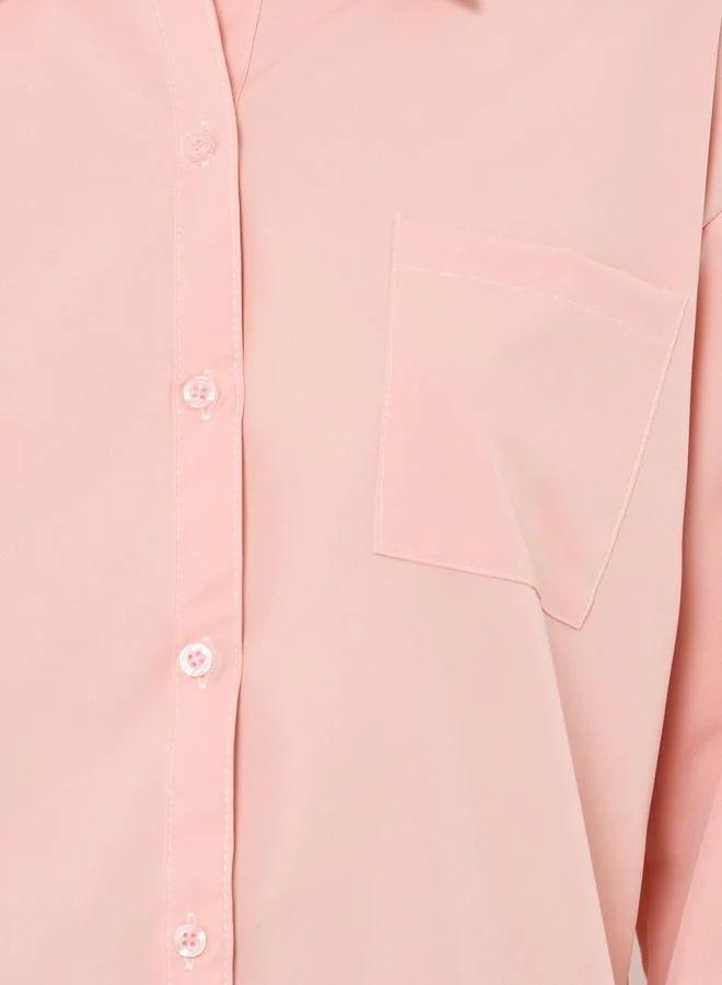 Styli Women Pink Buttoned Oversized Shirt
